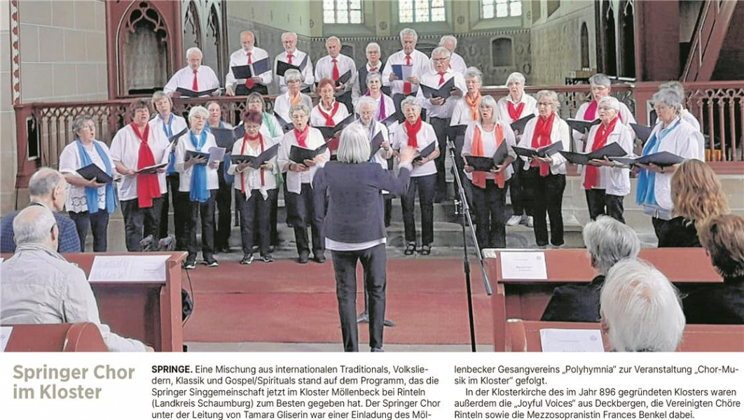 Springer Chor singt im Kloster